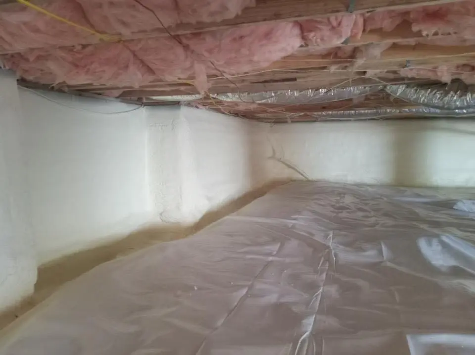 Crawl space encapsulation with closed-cell spray foam for Attic Insulation in Windsor